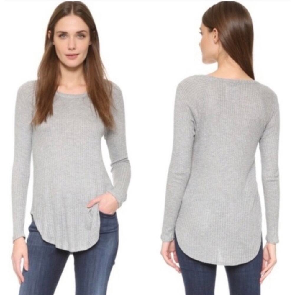 Revolve Chaser Gray Textured Waffle Knit Pullover Sweater Size XL